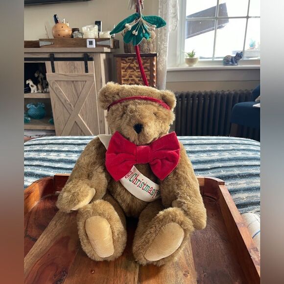 VERMONT Teddy Bear Merry Christmas bear - Picture 1 of 7